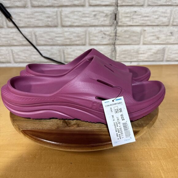 Hoka Ora Recovery Slide 3 Mens Size 13 Sandals Burgundy Purple Slip On Shoes - Picture 3 of 7